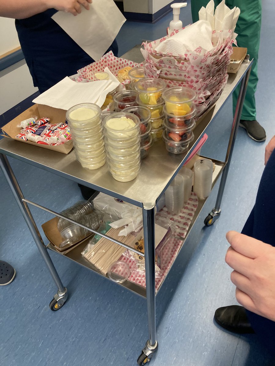 Scones, cream and jam. Also guess how many sweets are in the cherry jar? ♥️ Endoscopy Unit 
#JubileeWeekend #JubileeCelebration #NHSJubilee <a href="/DerrifordNurses/">UHP Nursing 💙</a> <a href="/Derriford_Hosp/">Derriford Hospital</a>