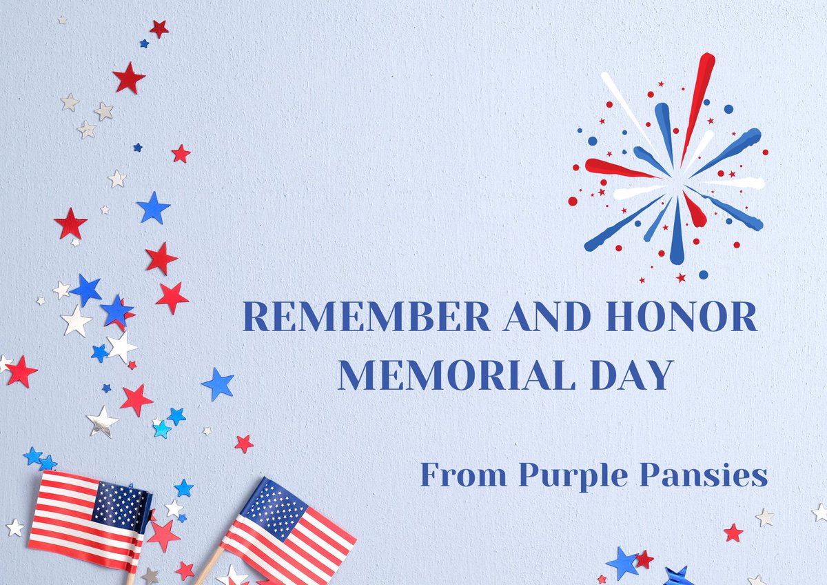 pplpansies's tweet photo. Today we honor and remember all those who have paid the ultimate sacrifice for our freedoms. Please join purple pansies in remembering the ones who have lost their lives. #memorialday https://t.co/B3vFhQ4EuX