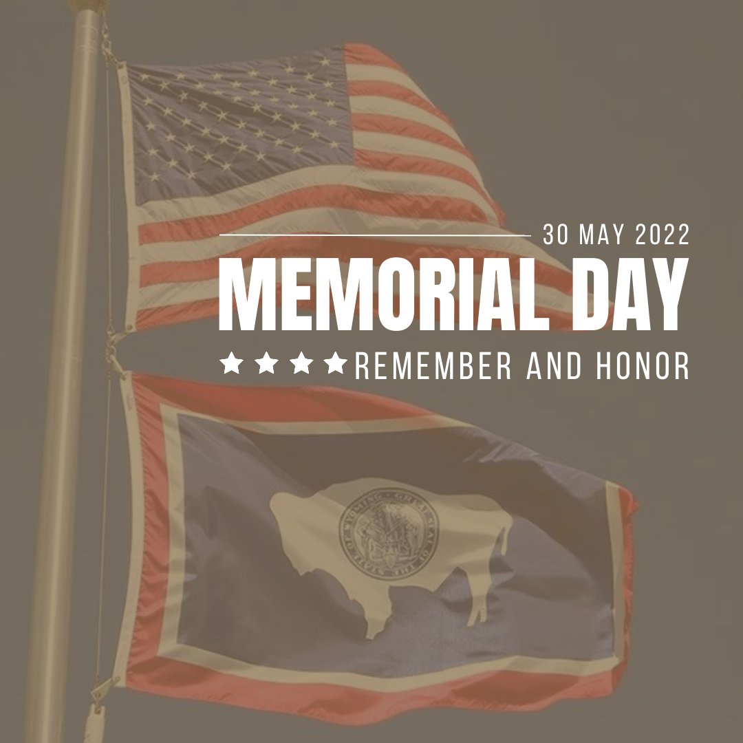wyoguard's tweet photo. Today is a special day of observance where we remember and honor our fallen heroes. We thank the families of our heroes and we take this national day of mourning to express our gratitude for their service and sacrifice. All gave some and some gave all. 

#MemorialDay https://t.co/GqAoaym7t9