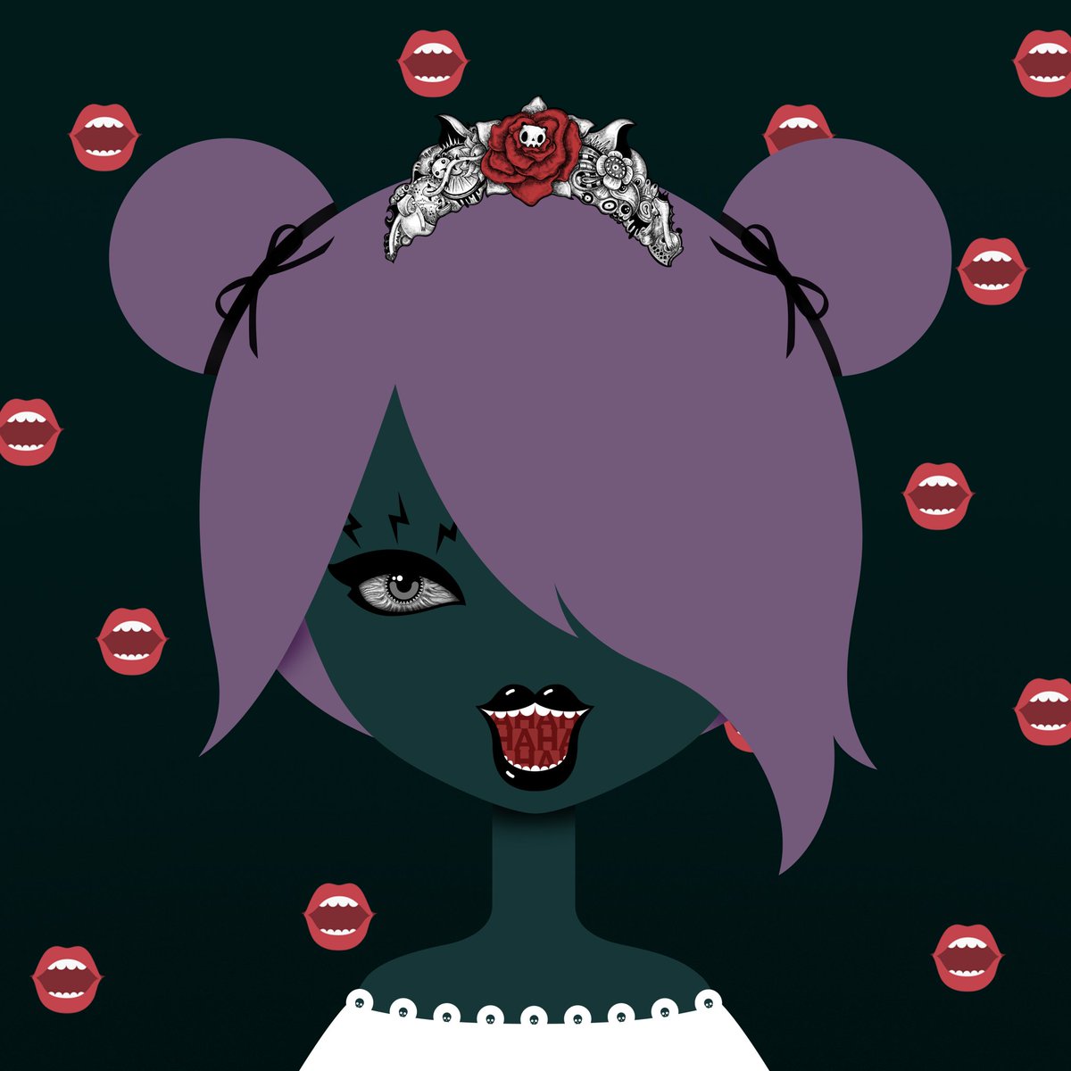 This queen laughs, above all serious and facetious dramas. 
Learn from her and live happily. 

Q+K #6888 recently created by slimWGM