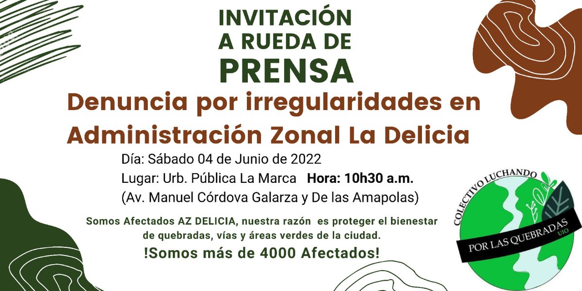 EsteffaPf's tweet photo. 🚨Atención a todos los medios de comunicación⛔ INVITACIÓN 
SOMOS #AfectadosAZDelicia

@elcomerciocom @eluniversocom @TVCLaComunidad @QuitoNoticias1 @exactodigital @Primicias 
Dale RT @KattySorayaTipn @jodfxi @PatikChi @salamandraec @Eduradoblock https://t.co/7MEdBX0BY9
