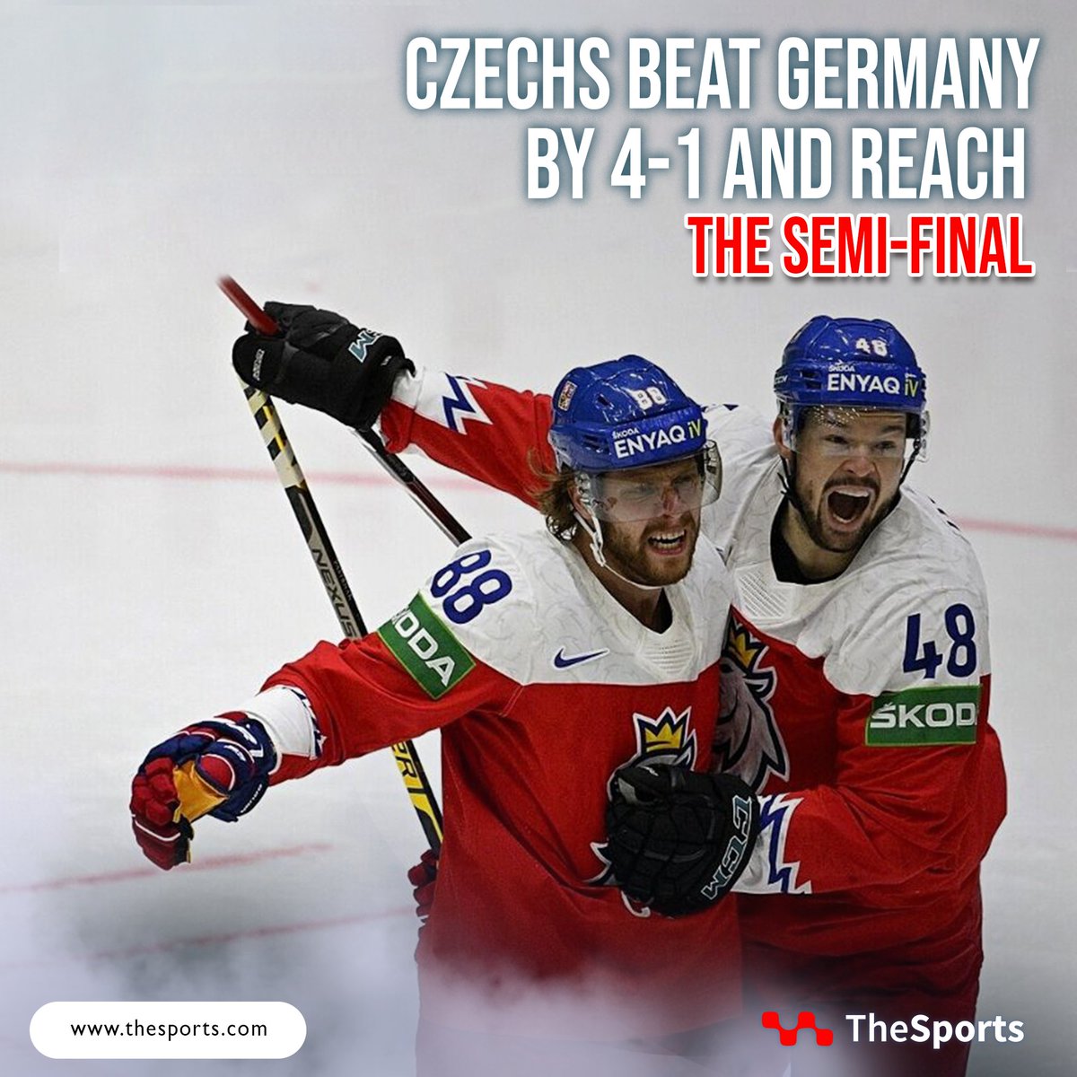 The #Czech National Ice Hockey Team beat #Germany 4:1 on Thursday afternoon in the quarterfinals of the World Championships in #Helsinki, Finland. 

#Czechrepublic #Germany #worldchampionship #thesports #icehockey #goalie #hockey https://t.co/kF6kDzY46Q