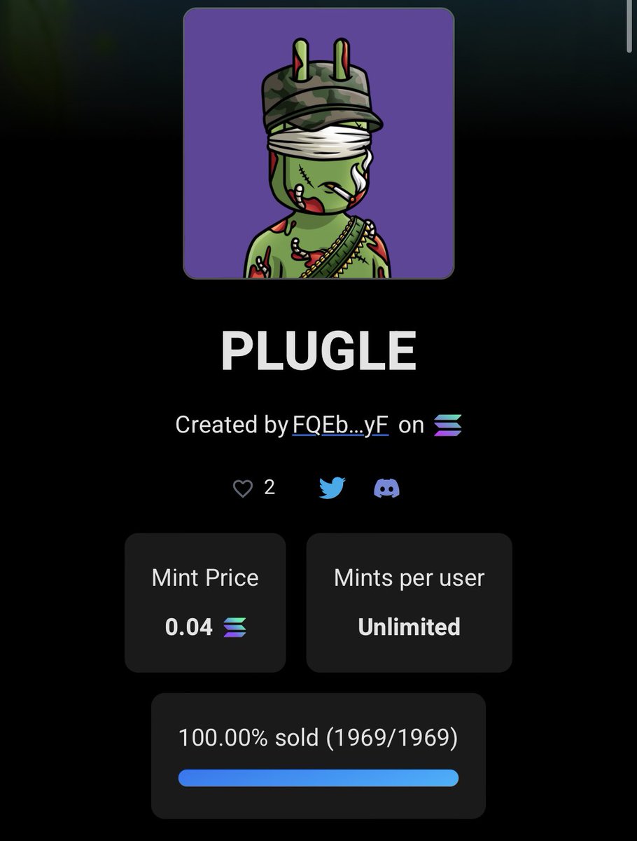 plugleNFT's tweet photo. you tell me, that in less than 24h we got sold out + listed on Magic Eden? and also the floor price is 10x? Roadmap isnt out yet. WAGMI
#NFTCommumity #SolanaSummer #NFTdrops #nft #solana #solanaNFTproject #wagmi https://t.co/pGaVa1bgnB