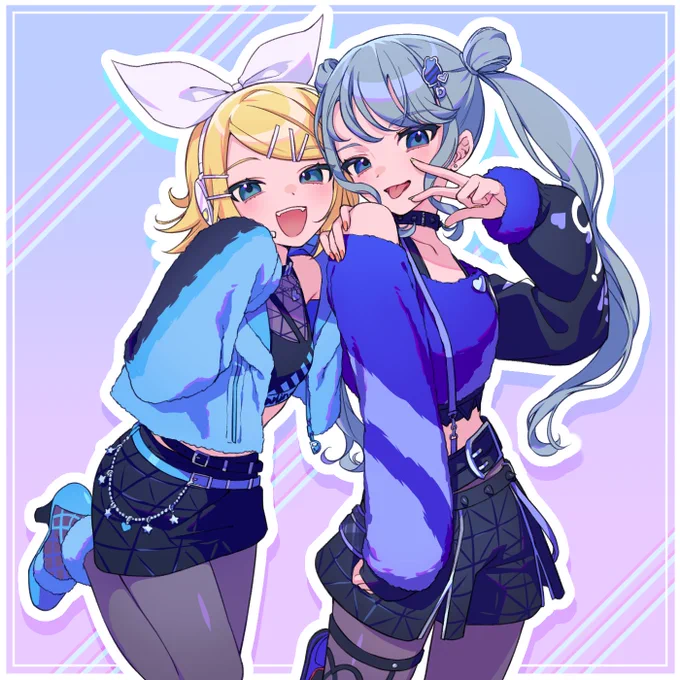 リンちゃんの袖の柄忘れてたので塗り足した…ごめんなさい… 