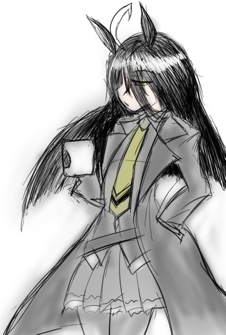 5月14日にやった1時間お絵描きチャレンジのマンハッタンカフェさんです。 