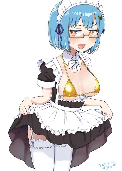 🍔ちゃん…金ビキニメイド服着て… 