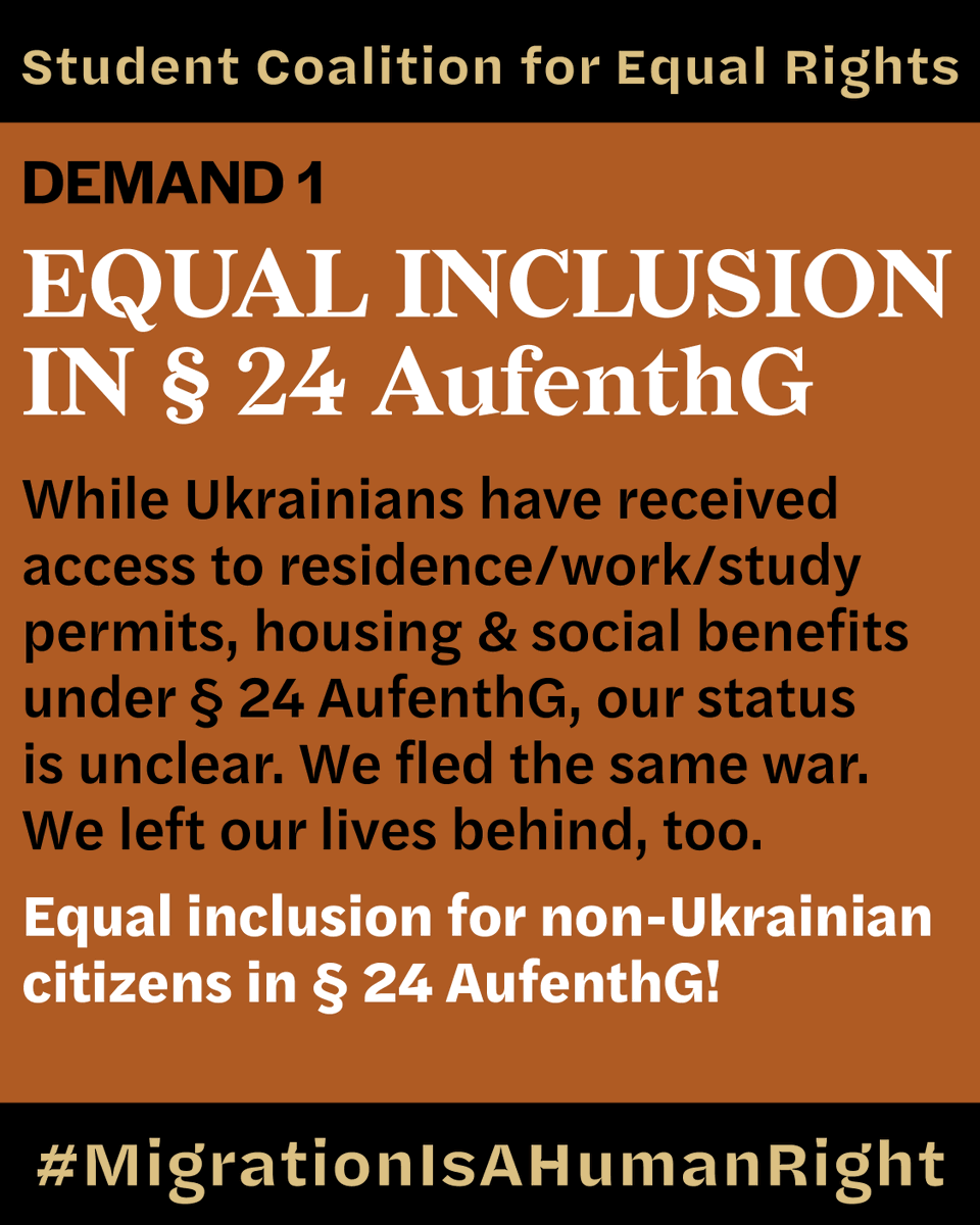 BIPoCukraine's tweet photo. 1/2 We are international students who fled Ukraine—who are Black, Indigenous, people of color w/o Ukrainian citizenship. We call on the German govt to address unequal &amp; discriminatory treatment. We demand equality! 
 
Our letter &amp; demands: https://t.co/wfgLy777IJ https://t.co/W6nn11lJdm