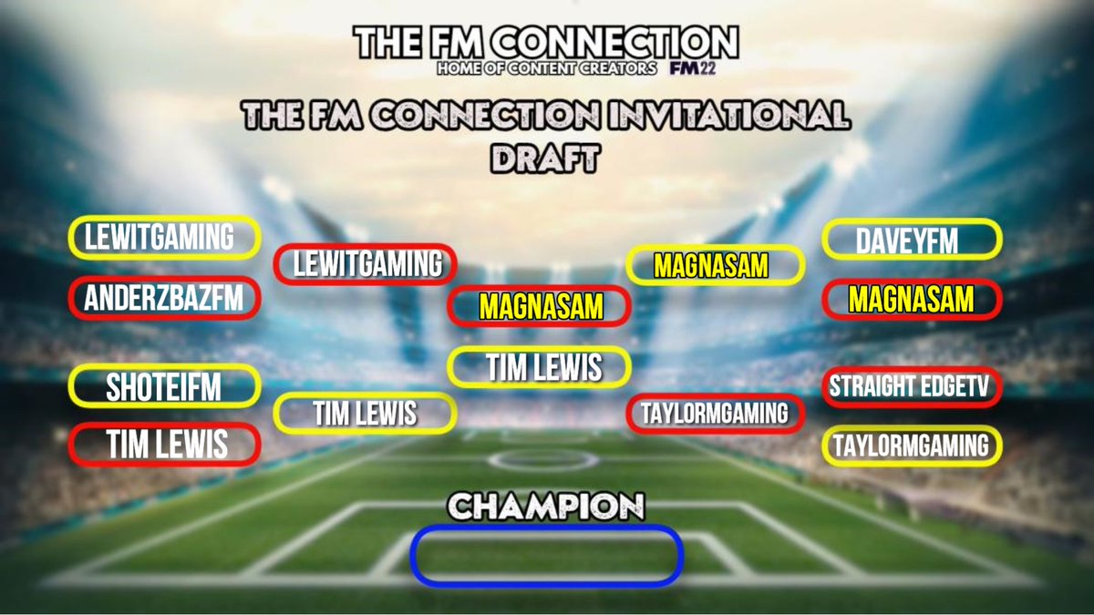 TheFMConnection's tweet image. So we have our final of The FM Connection Invitational Draft. @WrxLewis vs @MagnaSam1 

Good luck!

#FM22 #FootballManager2022 #Draft