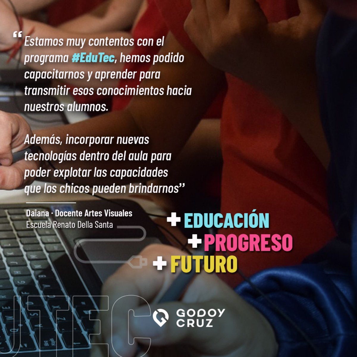 TadeoGZ's tweet photo. Con #EduTec trabajamos para achicar la brecha tecnológica en Godoy Cruz 💯 ya entregamos 164 netbooks e insumos tecnológicos en 3 establecimientos y estamos trabajando para ampliar el programa. Gracias a las docentes por compartir su experiencia 

+ Educación + Tecnología https://t.co/Ld32GH66DV