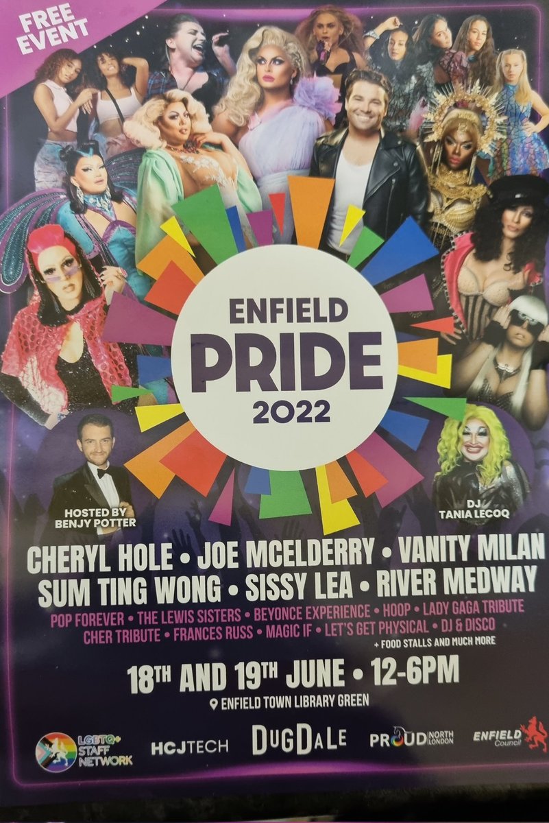 callumsmercer's tweet photo. Enfield Pride! Saturday 18th and Sunday 19th June! @CherylHoleQueen @IsSumTingWong @ItsVanityMilan @joemcelderry91 @river_medway @SissyLea4 https://t.co/nvdpJfCNki