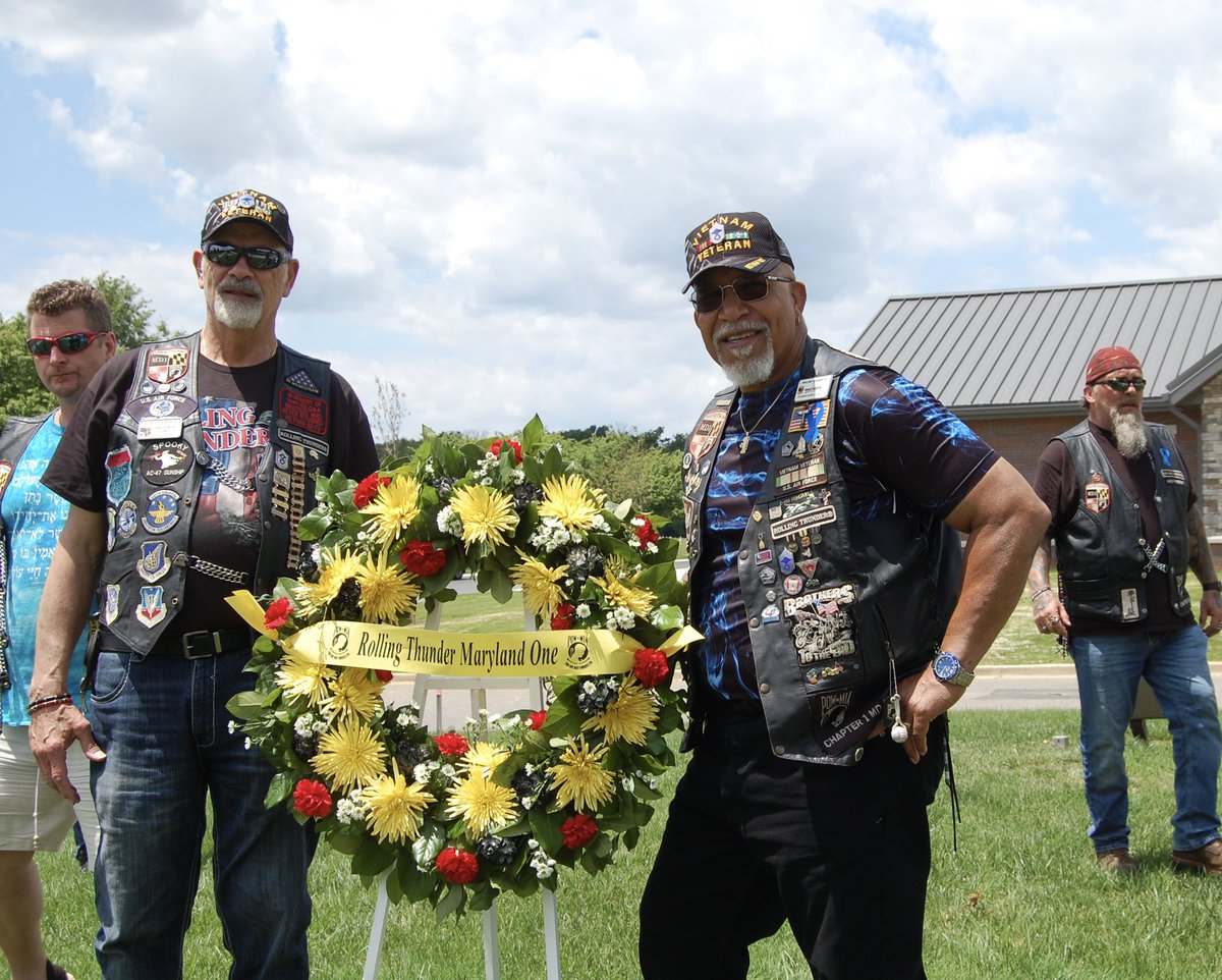 RT_MD1's tweet photo. ROLLING THUNDER XXXIV Weekend.  Ride through Charlotte Hall Veterans Home, Wreath Laying at Cheltenham Veterans Cemetery, hospitality at American Legion Post 136, Memorial Day Service Greenbelt MD. https://t.co/BX6PP5vlTU