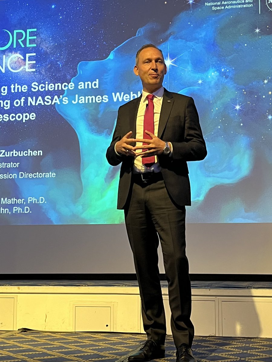 Spaceboffins's tweet photo. Brilliant talk in London by @Dr_ThomasZ tonight @RoyalAeroAU on the James Webb Telescope. Getting  past 344 potential single point failures is mind blowing. What a mission. https://t.co/ux53GXu4Yp