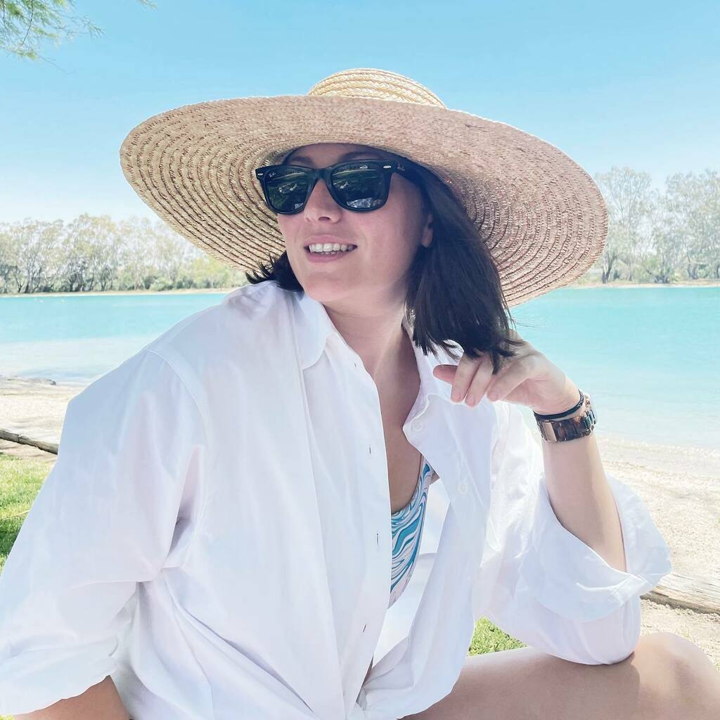 living out my studio ghibli dreams in this hat – also in my handmade two piece with the fabric I had printed <a href="/spoonflower/">Spoonflower</a> #handmadewardrobe #memade #sewing
