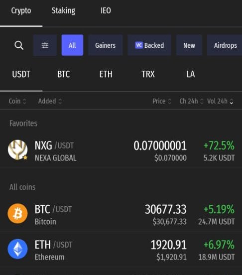 Vry Soon Go Up to 1 Doller Nxg Coin
Live on Latoken Exchange