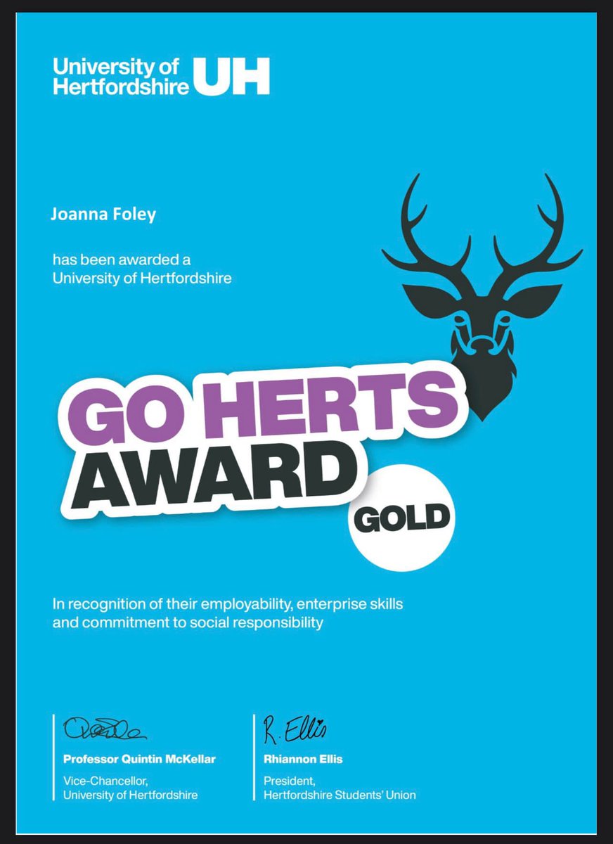sco_uh's tweet photo. it’s a full house! 🏅 

all three Education SCOs have received a Gold Go Herts award! ⭐️ https://t.co/Fs1q5BlHiA