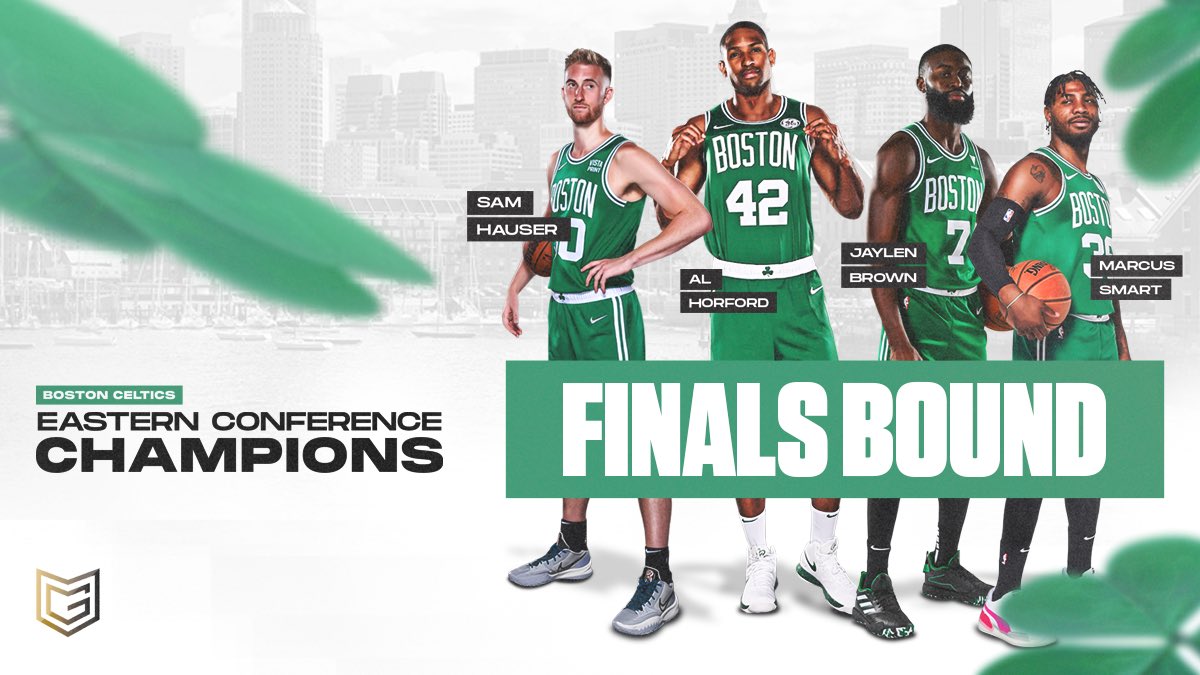 GlushonSM's tweet photo. Congratulations to the Boston @celtics and our #GSMFamily for punching their ticket to the NBA Finals! 🍀🏆🍀 https://t.co/BmVvmSknle