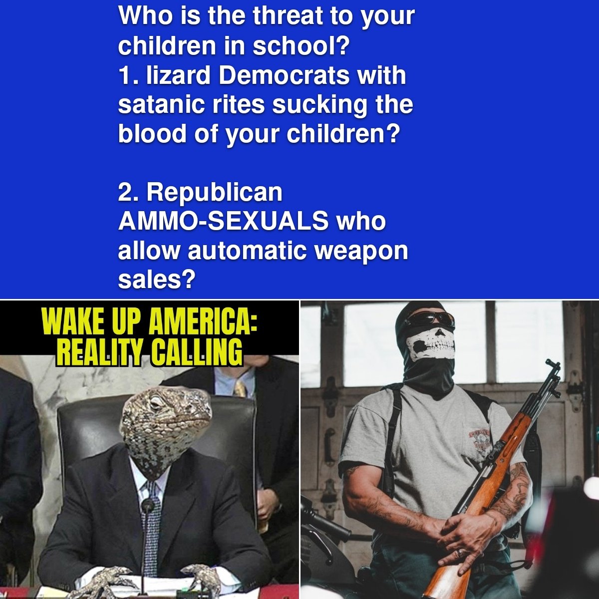BrianDude's tweet photo. ๐ REALITY CALLING๐๐ณ
TO: #GOP #Republican MOMS
What is the REAL THREAT to your kids? Forget #FoxNews think of YOUR children? โฌ๏ธ #Catholic #Baptist #Conservstive https://t.co/SmJeSdvGzl
