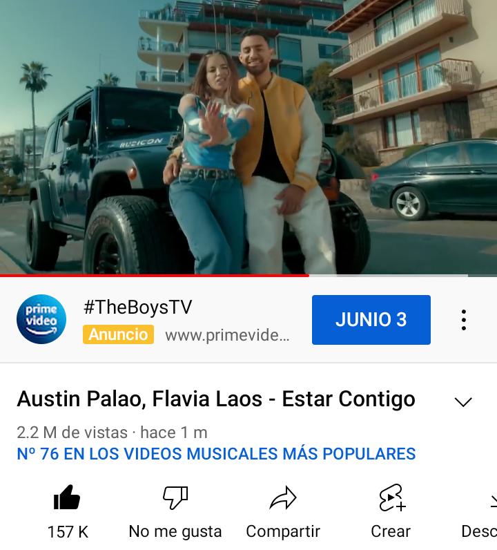 Auslaos's tweet photo. La canción "Estar Contigo" de @AustinPalao  y @FlaaLaos cuenta con más de 201k reproducciones 🤩👏🏼🙌🏻 y 2.2 Millones en youtube. https://t.co/l63Q4tlJao