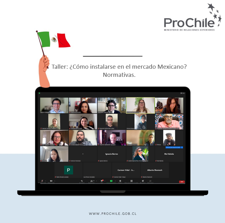ProChile_T's tweet photo. #Hoy empresas exportadoras y/o con potencial exportador de Tarapacá participaron del Taller: ¿Cómo instalarse en el mercado Mexicano? Normativas.📈🌎 Accediendo a los conocimientos necesarios para ingresar al mercado de México 🇲🇽 https://t.co/xY9m4mxn0U