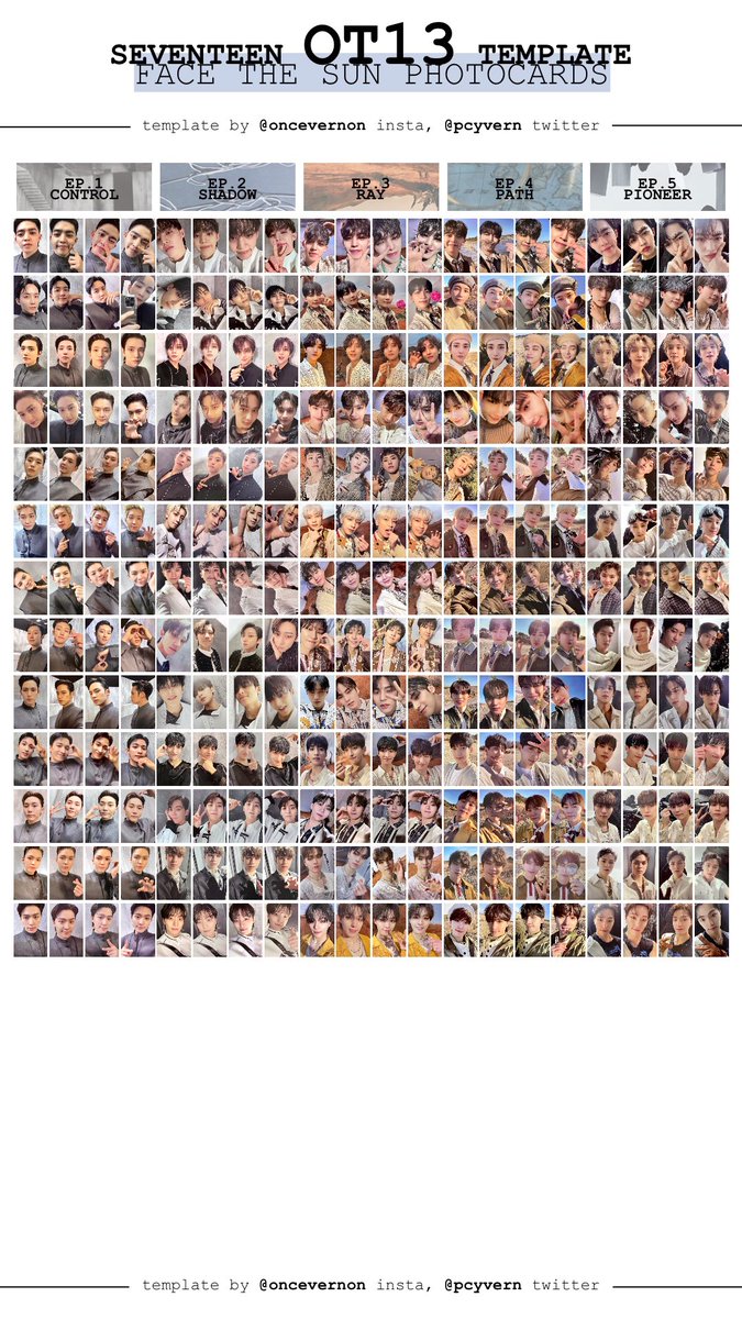 ot13 template for all 260 photocards from the regular versions of