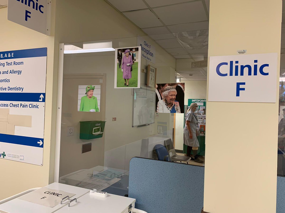 ZoeLineker's tweet photo. Glenfield Outpatients getting ready with decorating for the jubilee. Loving an excuse to get out the bunting!!!! ❤️💙@gallachez @dutton258 @misstickle101 @Reena_Karavadra @DebbieW18622714 https://t.co/mvR0G22vOH