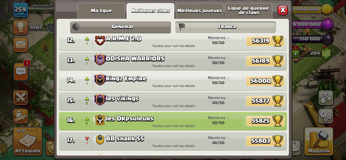 DkOgres's tweet photo. C’est une très bonne fin de saison pour le premier clan de la famille. 🥳

Le clan des DKpsuleurs finit 16ème France au reset ! Un très beau classement pour notre famille ! 🏆 https://t.co/9A1NJFrPaD