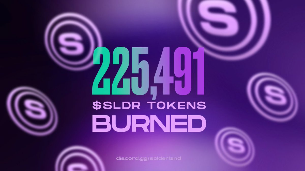 🔥 𝟐𝟐𝟓,𝟒𝟗𝟏 𝐒𝐎𝐋𝐃𝐄𝐑𝐋𝐀𝐍𝐃 𝐓𝐎𝐊𝐄𝐍𝐒 𝐁𝐔𝐑𝐍𝐄𝐃! 🔥

🔥 $SLDR Burned link: solscan.io/tx/473qbVbr8M8…

WE FEELING #BUNNISH &amp; #BEAVERISH TODAY!