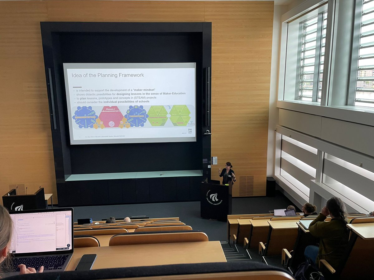 BerniSpieler's tweet photo. A great first day at the #FabMake2022 conference! We presented our prototype of a #Making Planning Framework and got a lot of valuable feedback from the community♥️#MakingimUnterricht #DIZH #phzh @PlantSciCenter #FabLearn #MakeEd #FabLearn2022 #FabMake https://t.co/Jhpo7vps7b