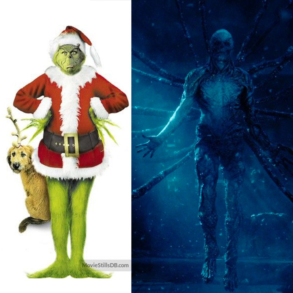 MehrHere's tweet photo. Anbody else think The Grinch is a yassified version of Vecna? #StrangerThings #ST4 #strangerthingsseason4 #veccy https://t.co/4heP0kgUQb