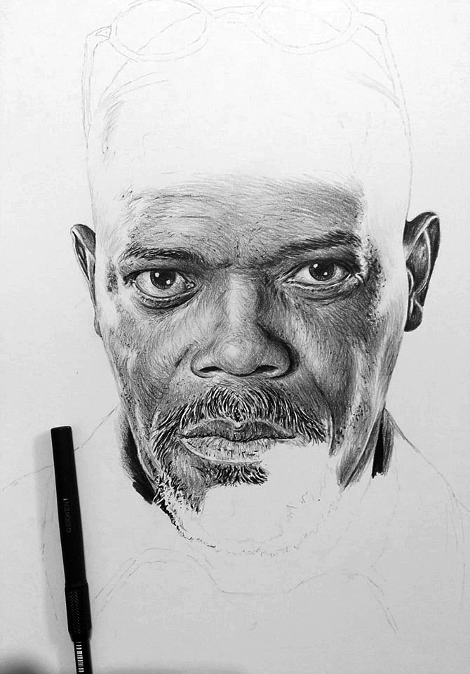 1Aread's tweet photo. Progress on Samuel L Jackson
Pencil drawing - What do you think so far?

#SamuelLJackson #actor #art #Pencildrawing #drawing #creative #staedtler https://t.co/1SCclUO9xw