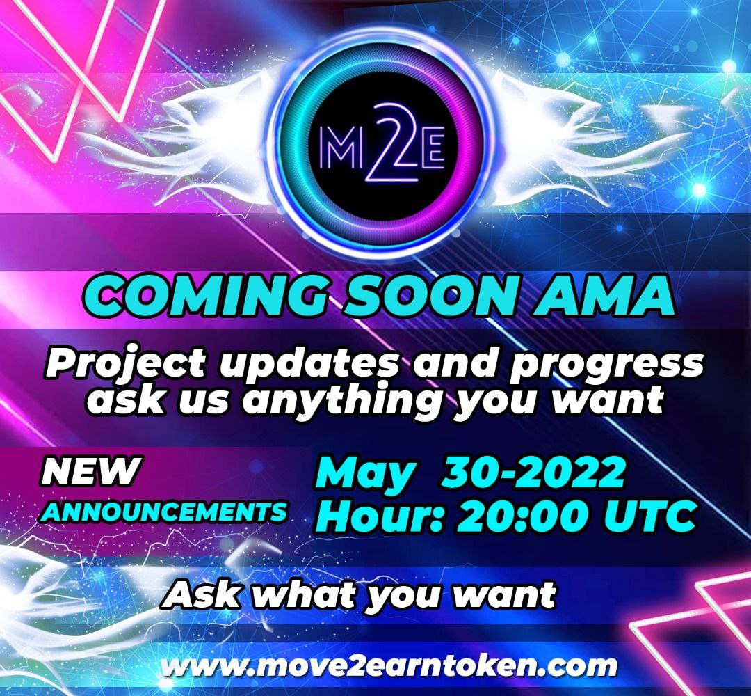 Move2earnToken's tweet photo. 💰Move 2 Earn Token $M2E

🙋🙋‍♀️We would like to welcome everyone to join us today on telegram https://t.co/6TMZ7wmiHr for our AMA. 🤗

 Everyone is welcome to come ask us about this great new project. 🔥💯 https://t.co/OqSNDV1s5g