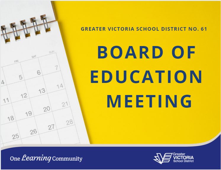 Reminder: Board of Education Meeting tonight at 7:30 p.m. The virtual meeting will be live-streamed via YouTube. To tune in and/or review the agenda visit: bit.ly/2Y5MhgS #sd61learn