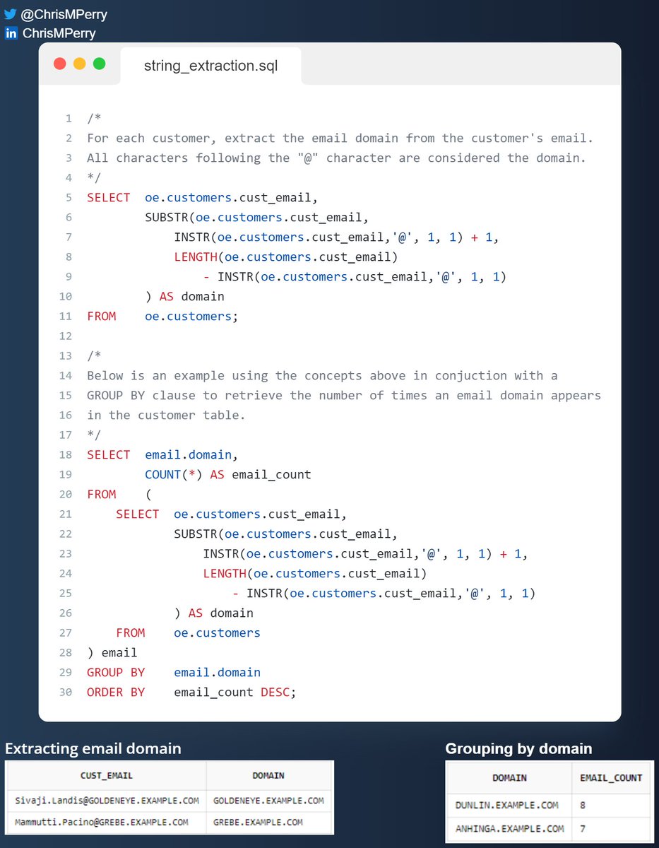 ChrisMPerry's tweet photo. Let’s look a coding example that tackles our hypothetical scenario's task.👇

An explanation follows.

#SQLShortReads #Analytics #DataScience #DataAnalytics #DataFam 

5/ https://t.co/vZy4StMHxa