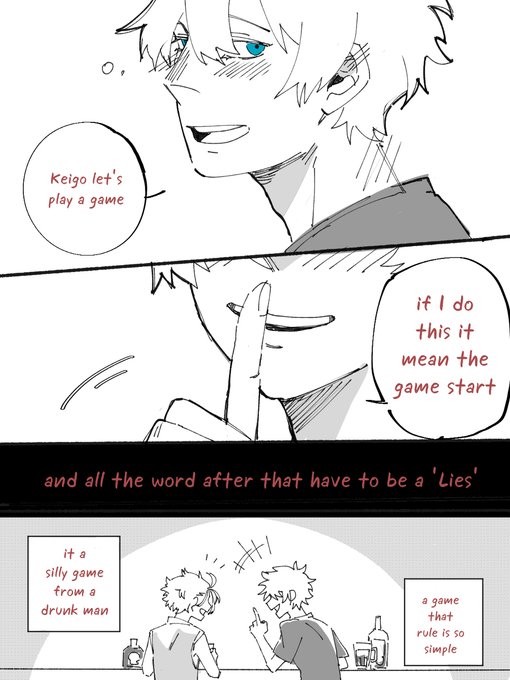 tell me a lie #漫画 #僕のヒーローアカデミア #fanart #荼毘 #Hawks #Dabi #ホークス https://t.co/YU8oGbxM6h 