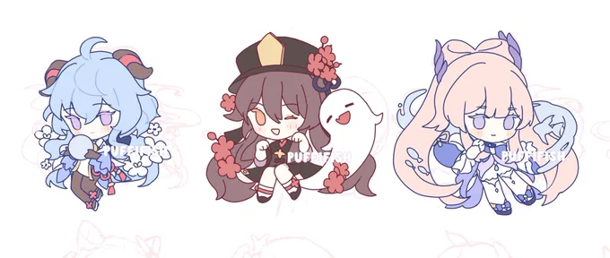 Trying to make some charms for AniRevo in July! My girls are looking so cute 🥺 