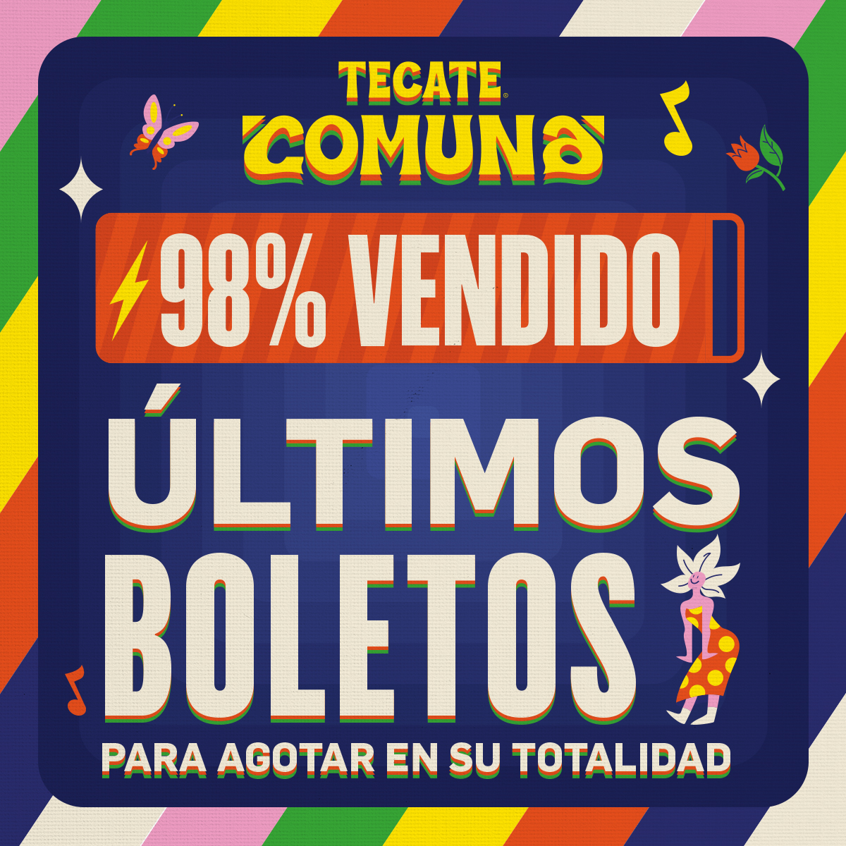 TecateComuna's tweet photo. ¡Estamos a casi nada de que se agoten los boletos de #TecateComuna!

🌞 Últimos boletos → https://t.co/eeAsrtfbdx https://t.co/LR0lEOJ31u