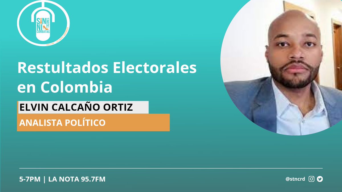stncrd's tweet photo. Esta tarde en #stncrd conversamos con @elvin_calcano24 a propósito del proceso electoral en #Colombia y sus resultados. 95.7fm @Farideraful https://t.co/8ybS20rnLR
