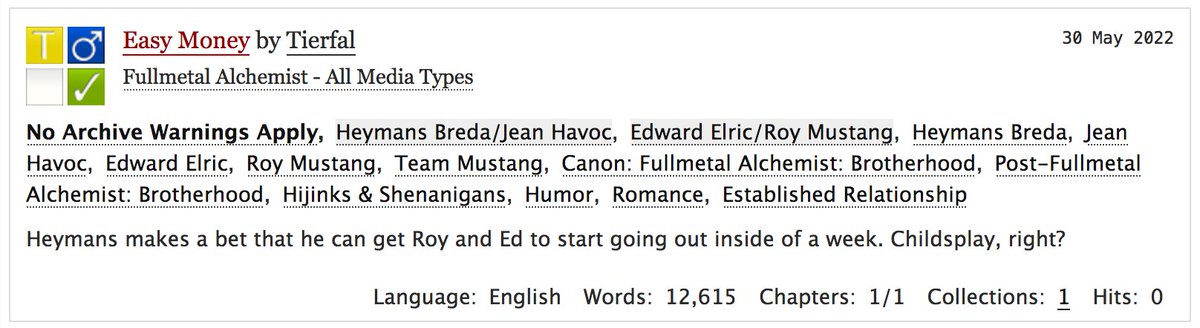 tierfal's tweet photo. Cram the Entirety of Team Mustang into Healthy Queer Relationships 2k22 continues! This nonsense for 520 Bingo @royedpalooza, and has a ton of #Bravoc to go with the #RoyEd. 😂
Seven months left of 2022… @ Hawkeye and Falman, watch your backs. 👀
https://t.co/tHtwZWVnBb https://t.co/rJ8Ut9ds4h