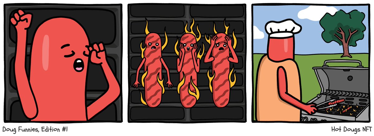 hotdougsnft's tweet photo. Happy Memorial Day, Dougs.

Introducing Doug Funnies (Edition #1), a free-to-claim monthly comic available for Hot Doug holders. Website will be announced later this week. https://t.co/bwGczhYgKo