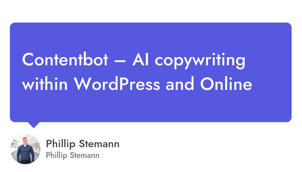 phillipstemann's tweet image. Today&apos;s product showcase is @tryContentBot and what really sets Contentbot.ai apart compared to Writesonic and Neuraltext is that they have a WordPress plugin.

Watch the full review 👉 lttr.ai/gjo2

#ContentFlow #AiCopywriting #ContentBotReview