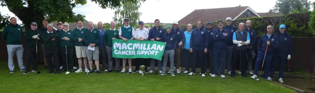 SERGIO_FELLA81's tweet photo. @AvenueBarGolf and UlsterbusGS doing our bit for Charity yesterday at @StPatricksGolf
12man team, singles matches, stableford format.
#ABGS 28pts ๐
#UBGS 20pts
@macmillancancer ยฃ710.18
in the Inaugural Charity Golf Match.
Here's to the next match. #KeeperLit #HappyGolfing https://t.co/Y6tnEkOHN4