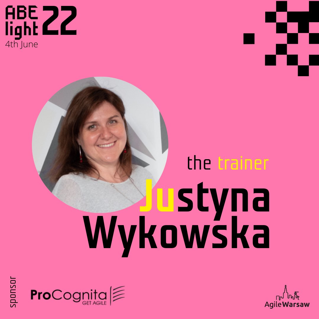 Panie i Panowie, jedną z warsztatowych sal, zawładnie <a href="/justynawykowska/">Justyna Wykowska</a>! 
Już 4 czerwca, Justyna wraz z Karoliną Karbarz poprowadzą warsztaty: "Poznaj wrażenia klienta - warsztat User Journey Mapping".
Bezpłatna rejestracja: abelight.agilewarsaw.com 

#ABEL22 #abelight22 #agile