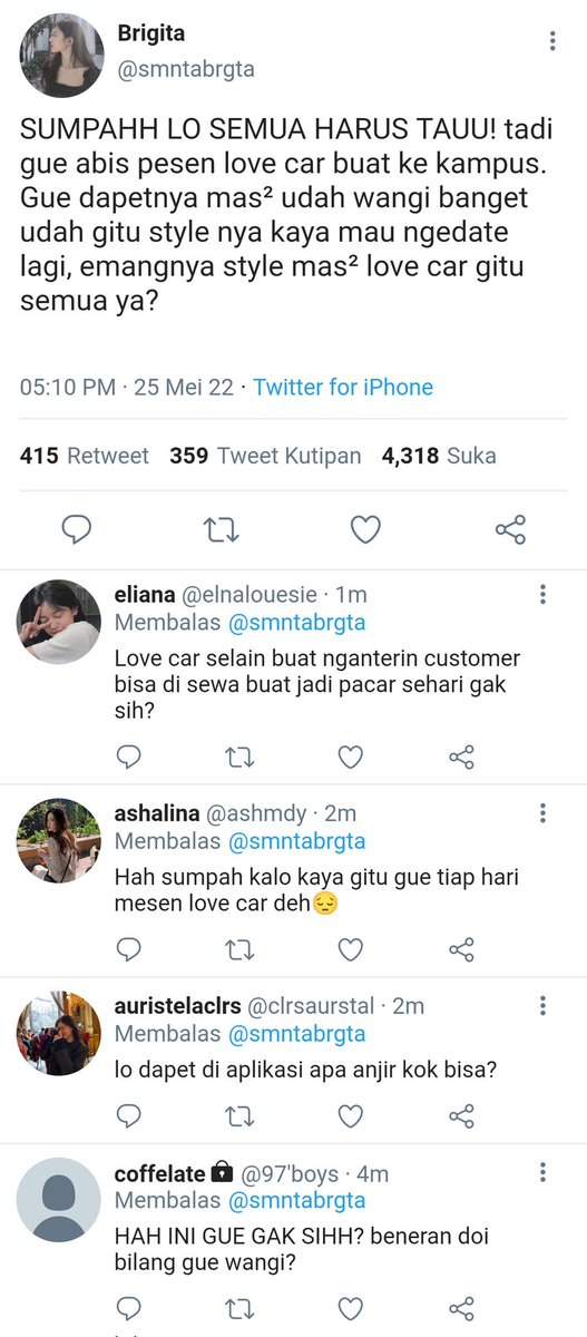 ; ga sengaja jadi mas love car berujung pacaran sama customer 

— a jung jaehyun feet tweet au
©kynnnlee