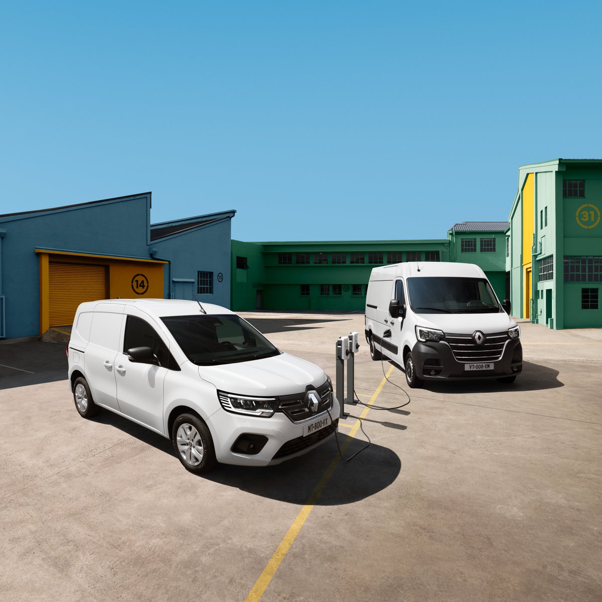 RenaultDE's tweet photo. Entdecken Sie die neuen Nutzfahrzeuge der Renault E-Tech Reihe: Genau so viel Volumen und jetzt auch elektrisch. Bestellen Sie den neuen #Renault #Kangoo #Rapid und #Master #ETech100% #elektrisch. https://t.co/ZTrG6EAN2c