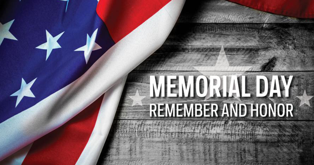 Memorial Day is a day for remembrance of those who have died in service to our country. Take this day to reflect on those who have paid the ultimate sacrifice!