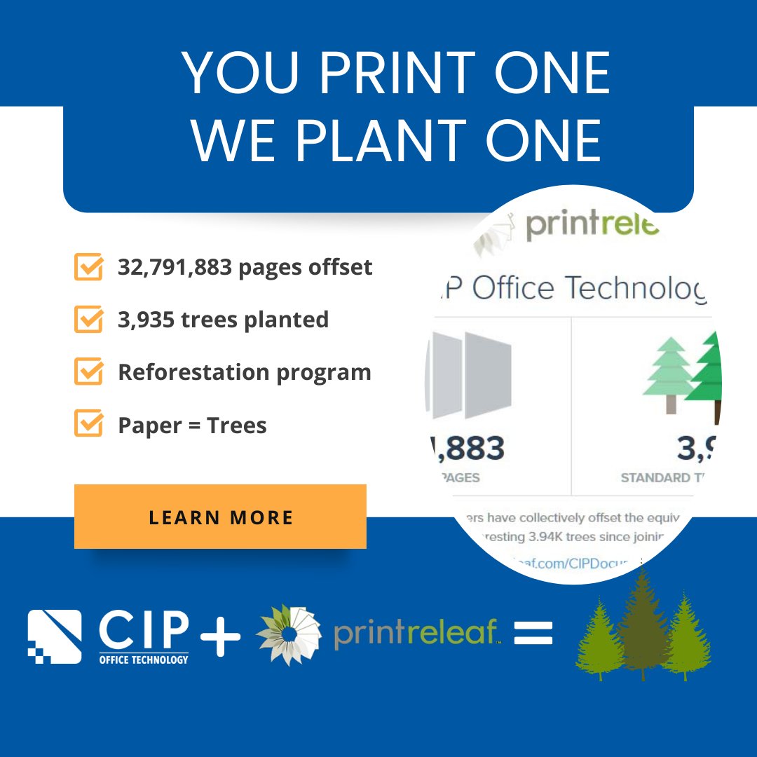 GoCIP's tweet photo. It's just that simple. You print one, we plant one and in the end we partner up to reforest the planet! Google "cip print releaf" to learn more or follow https://t.co/uLV8qwFEVS.
#CIPPrintReleaf #PrintReleaf #Environment https://t.co/CRdQ6ZReRP