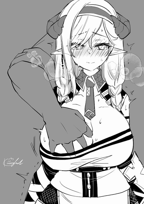 後から肩組みで弱みとおっぱいを握られて、これから大事な任務になるサイラッハ・・ 