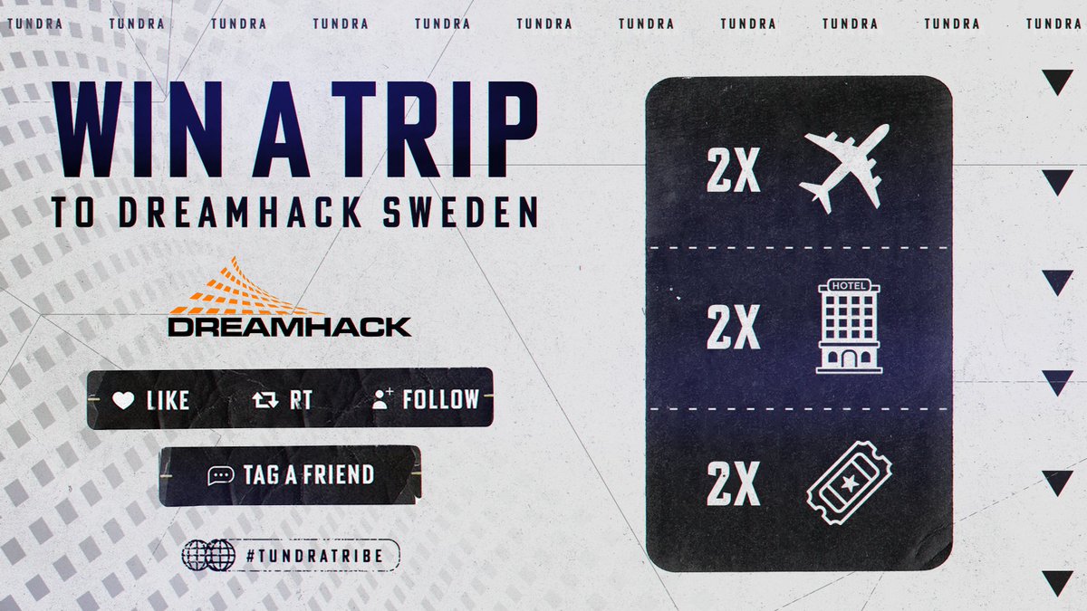 TUNDRA Fortnite (@tundrafortnite) on Twitter photo PAID TRIP TO DREAMHACK GIVEAWAY 🚨
2x flights, 2x hotel, and 2x tickets to DH Sweden are up for grabs! Opportunity to prove yourself on LAN 🇸🇪👀
LIKE 👍
RT ♻️
TAG A FRIEND 🧑🤝🧑
ENTER HERE 👉 gleam.io/f549L/tundras-…
*Must be following <a href="/TundraFortnite/">TUNDRA Fortnite</a> to win PAID TRIP TO DREAMHACK GIVEAWAY 🚨
2x flights, 2x hotel, and 2x tickets to DH Sweden are up for grabs! Opportunity to prove yourself on LAN 🇸🇪👀
LIKE 👍
RT ♻️
TAG A FRIEND 🧑🤝🧑
ENTER HERE 👉 gleam.io/f549L/tundras-…
*Must be following <a href="/TundraFortnite/">TUNDRA Fortnite</a> to win