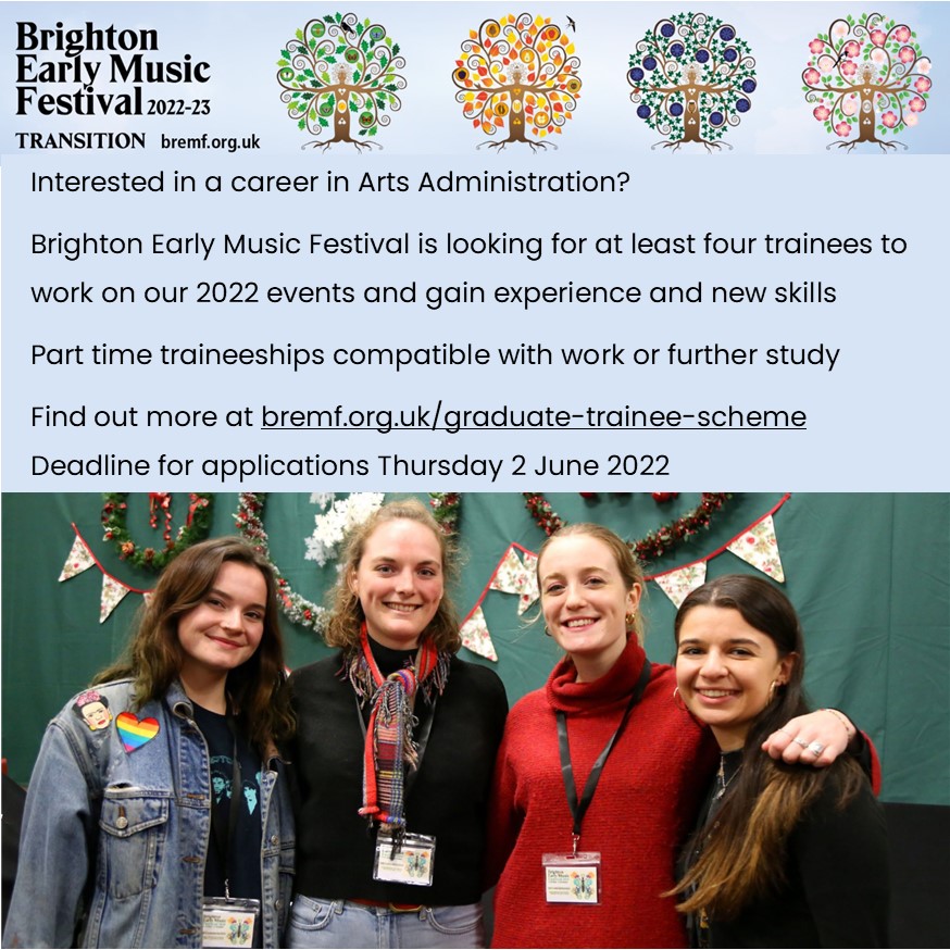 If you're graduating this summer and interested in a career in arts administration, check out our graduate trainee scheme which offers placements between now and October. Deadline for applications Thurs 2 June 2022. #artscareers #internships #brighton
bremf.org.uk/graduate-train…