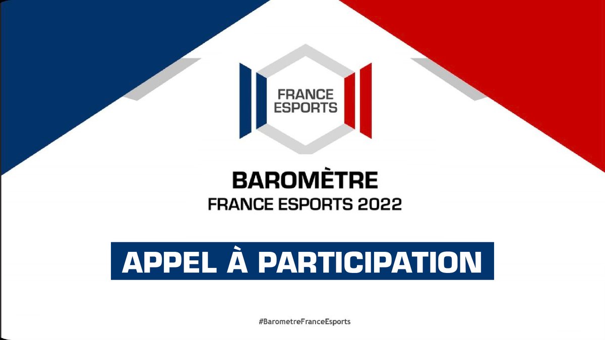 📢 Appel à participation pour le #BarometreFranceEsports 2022 

Participez à l’étude nationale sur l’esport afin d’avoir un outil toujours plus précis qui identifie et quantifie la pratique en France ! 🇫🇷

Portez-vous volontaire pour intégrer le panel
➡️  docs.google.com/forms/d/1RKi6n…